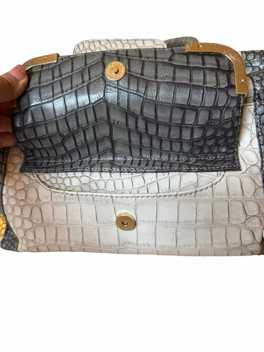 GUESS Rhonda Colorblock Croc-Embossed Purse - Picture 4 of 7
